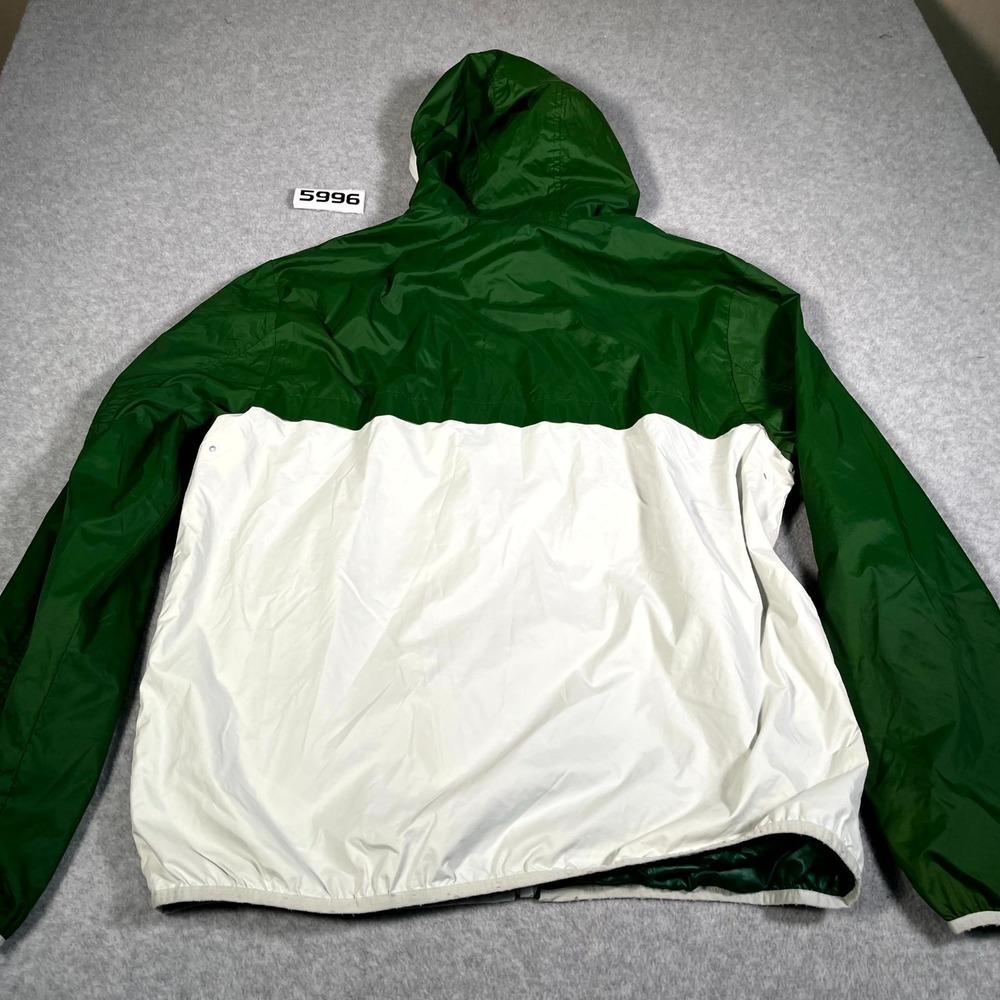 GUESS Windbreaker Jacket Womens XL Green White Colorblock Hooded Waterproof - Picture 6 of 6